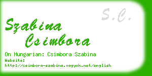 szabina csimbora business card